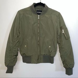 Express Army Green Bomber Jacket